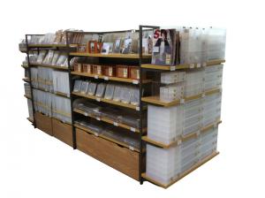 熱銷商超鋼木貨架 中纖板超市便利店貨架批發(fā)定做